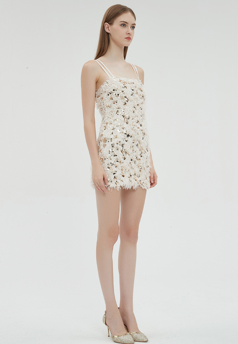 2023 Designer new summerCollection Stylish Sequin Sling Summer Dress B23070510W