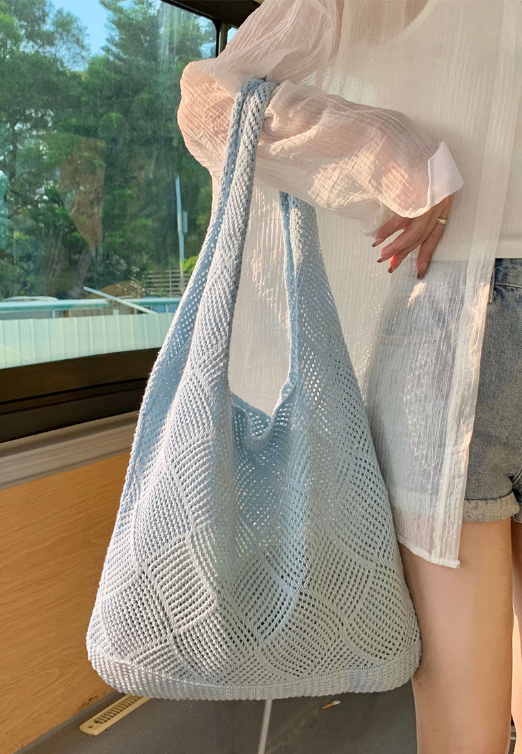 2023 New Hollow Knitted Bag Woolen Tote Bag  Single Shoulder Bag CA080710BE