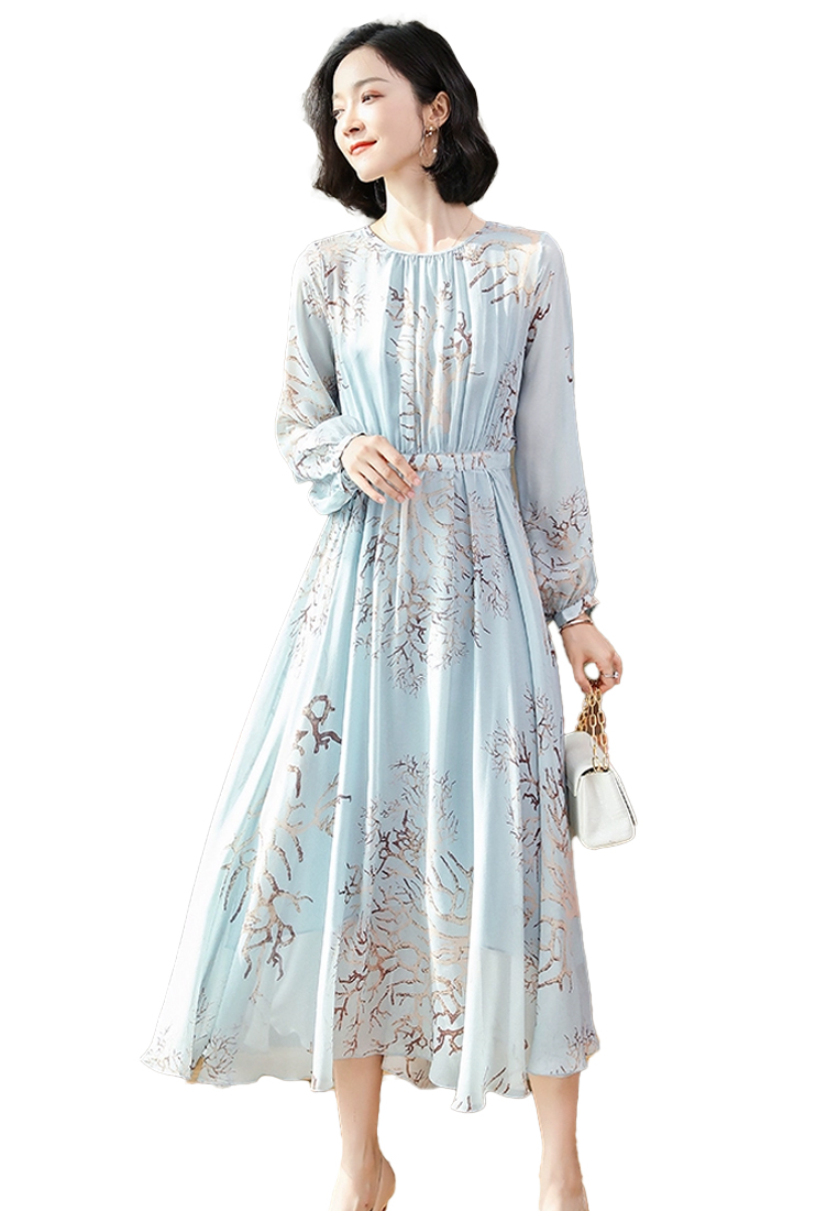 2023 Summer New Fashionable Printed OL Elegant Silk Dress CA072411