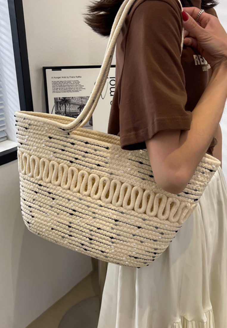 2023 New Hollow Woven Beach Vacation Tote Bag Large Women Bag CA080711BE