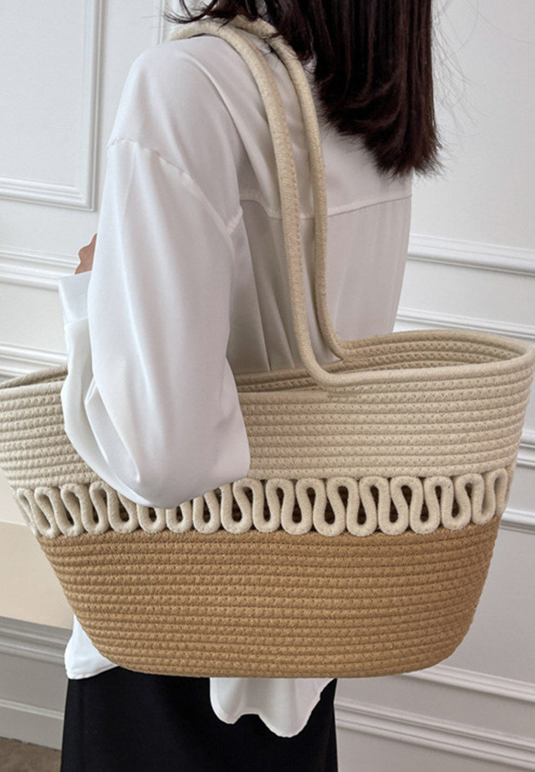 2023 New Hollow Woven Beach Vacation Tote Bag Large Women Bag CA080711BE
