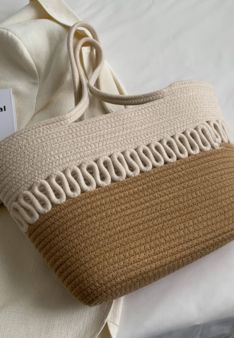 2023 New Hollow Woven Beach Vacation Tote Bag Large Women Bag CA080711BE