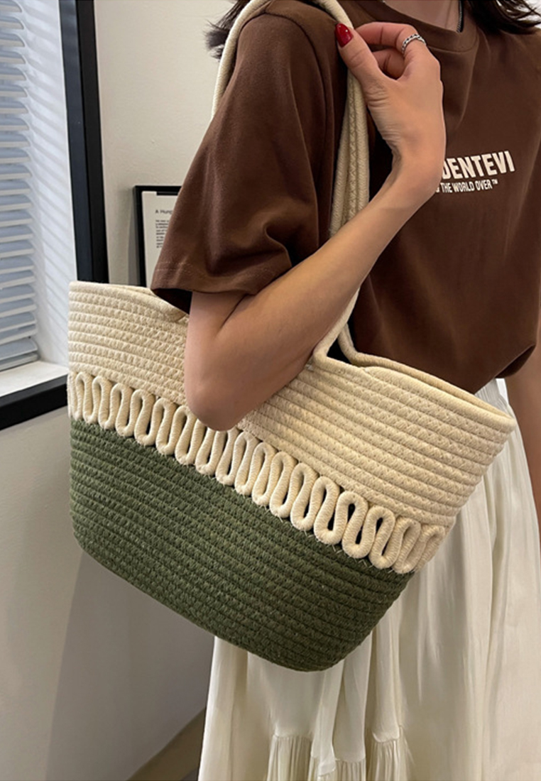 2023 New Hollow Woven Beach Vacation Tote Bag Large Women Bag CA080711BE