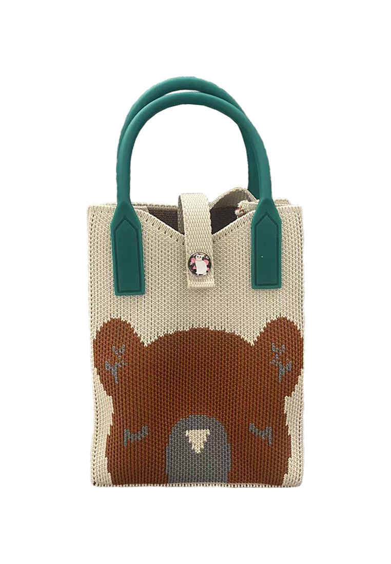 2023 New Fashion Knitted Bag Single Shoulder Bag Teddy Bear Tote Bag CA080712MT