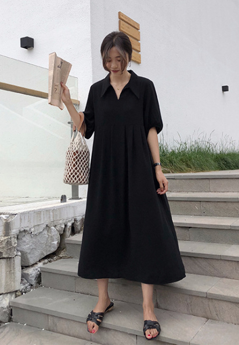 2023 Summer New CollectionBlack Shirt Dress CA061312BK