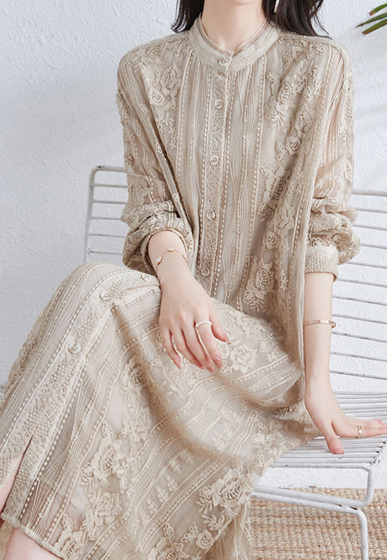 2023 Summer New Embroidered Elegant Women's Silk Dress CA072412