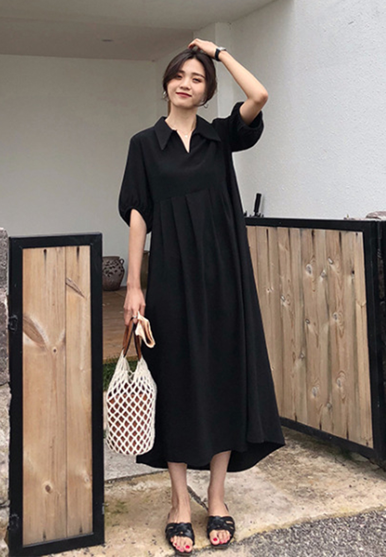 2023 Summer New CollectionBlack Shirt Dress CA061312BK