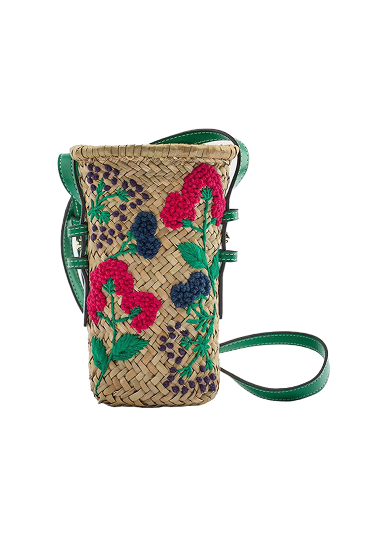 2023 New Embroidered Woven Bag Straw Single Shoulder and Crossbody Bag CA080702GR