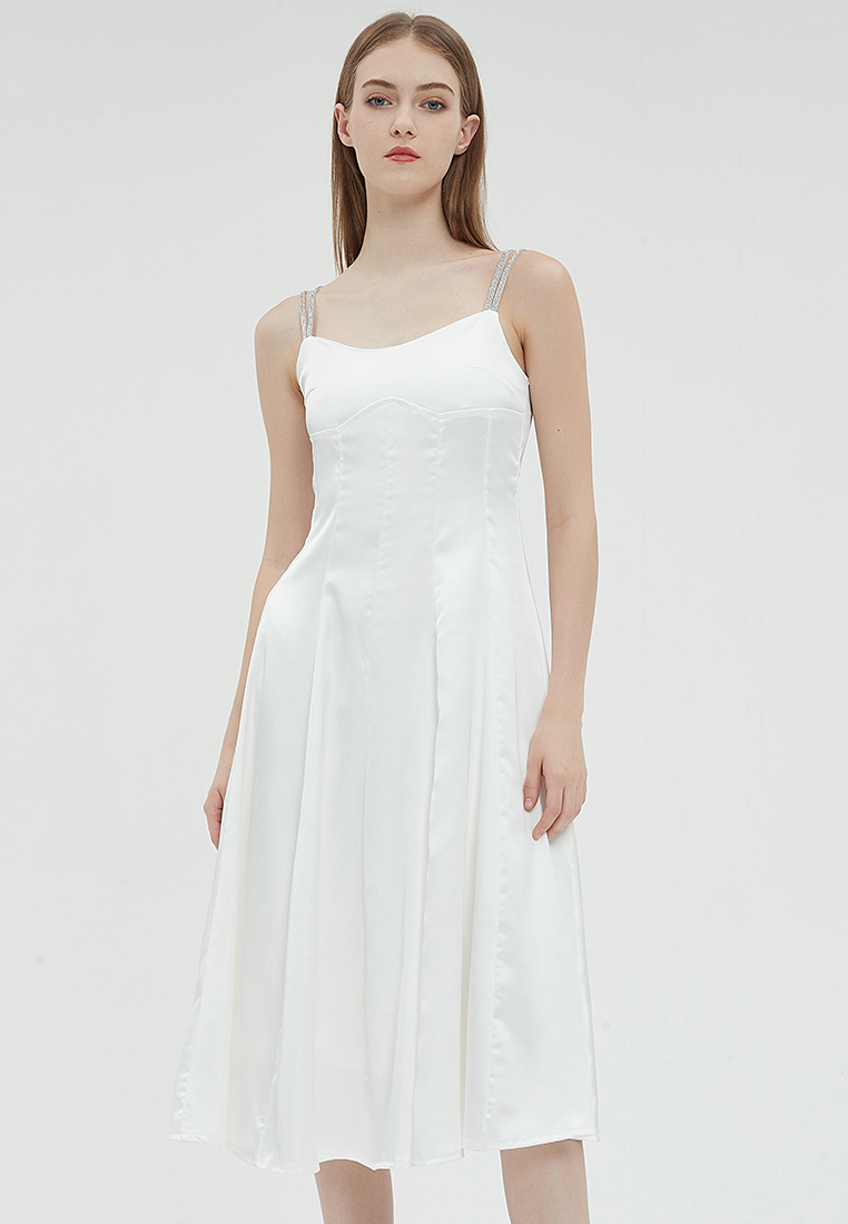 2023 Designer new summer Solid Color Suspenders Elegant and Graceful Dress B23070504