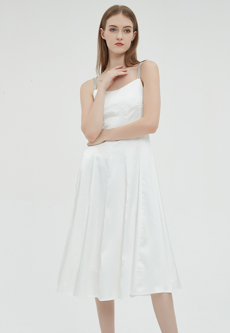 2023 Designer new summer Solid Color Suspenders Elegant and Graceful Dress B23070504