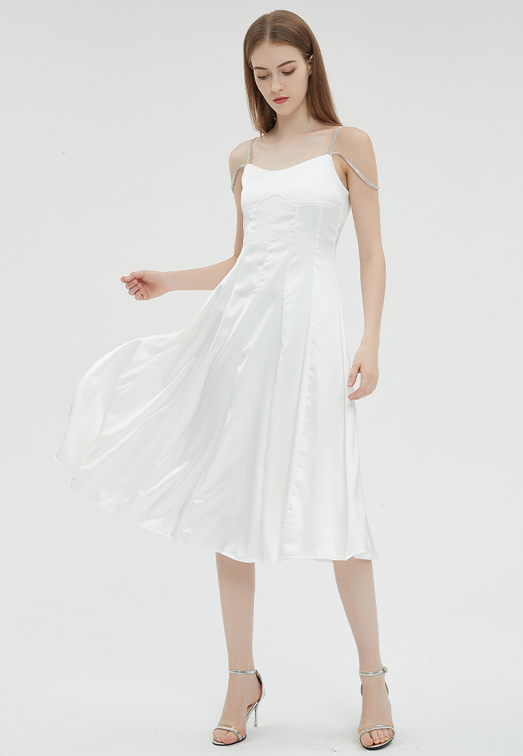 2023 Designer new summer Solid Color Suspenders Elegant and Graceful Dress B23070504