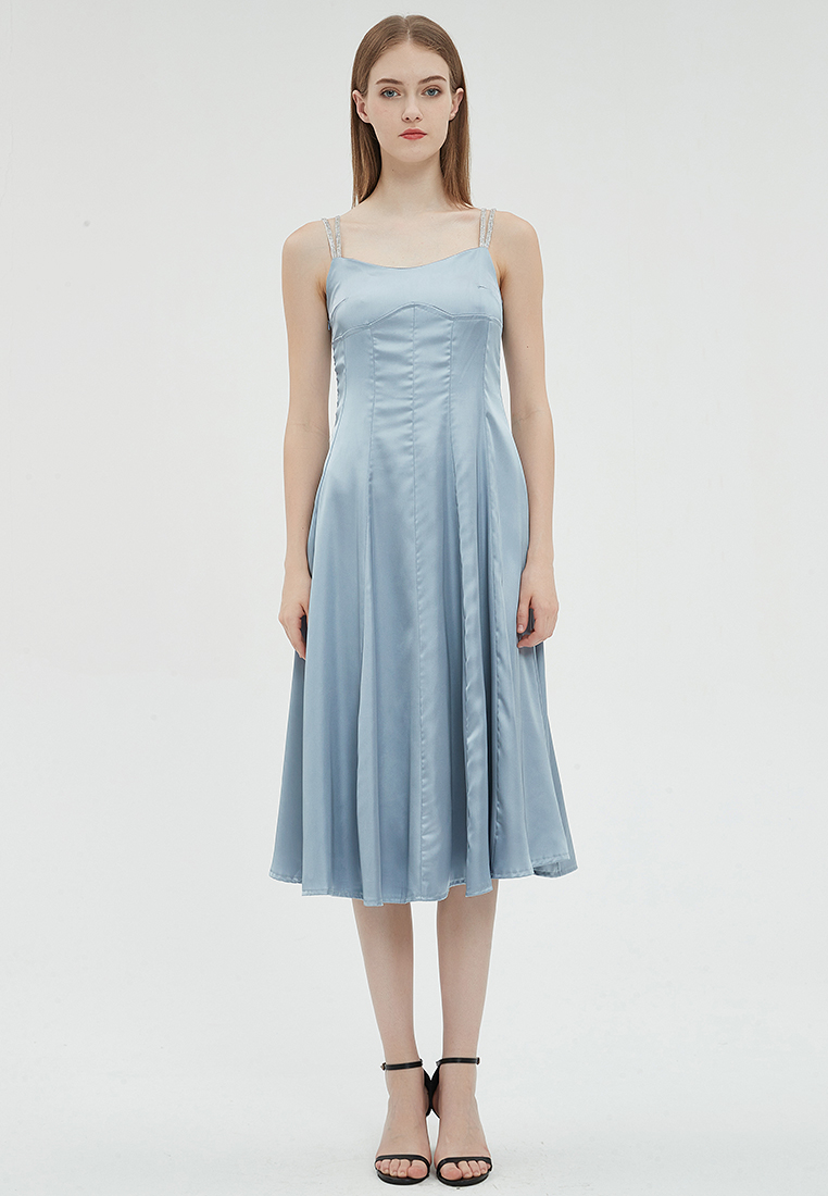 2023 Designer new summer Solid Color Suspenders Elegant and Graceful Dress B23070504