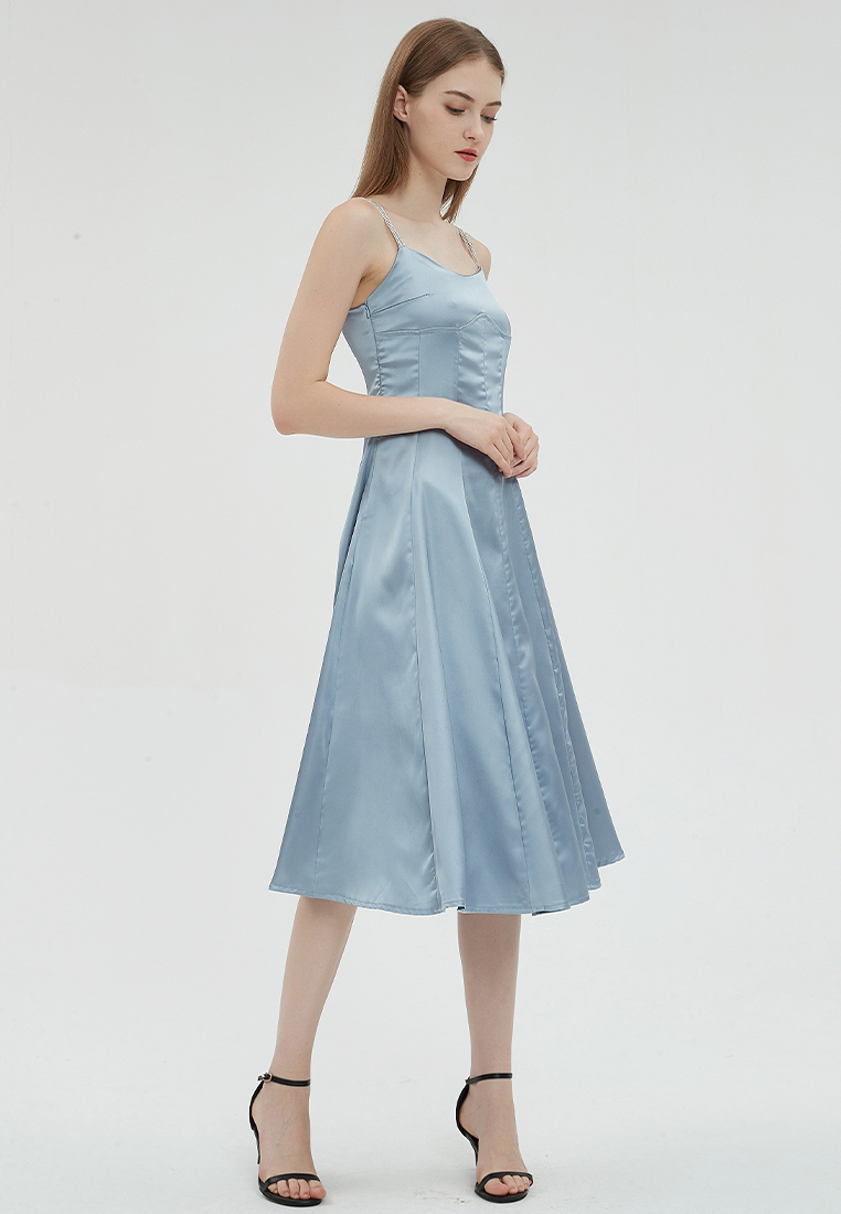 2023 Designer new summer Solid Color Suspenders Elegant and Graceful Dress B23070504