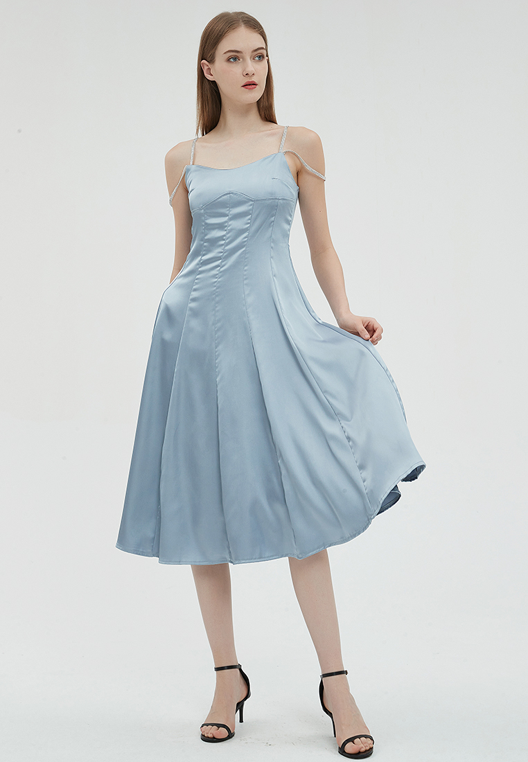 2023 Designer new summer Solid Color Suspenders Elegant and Graceful Dress B23070504