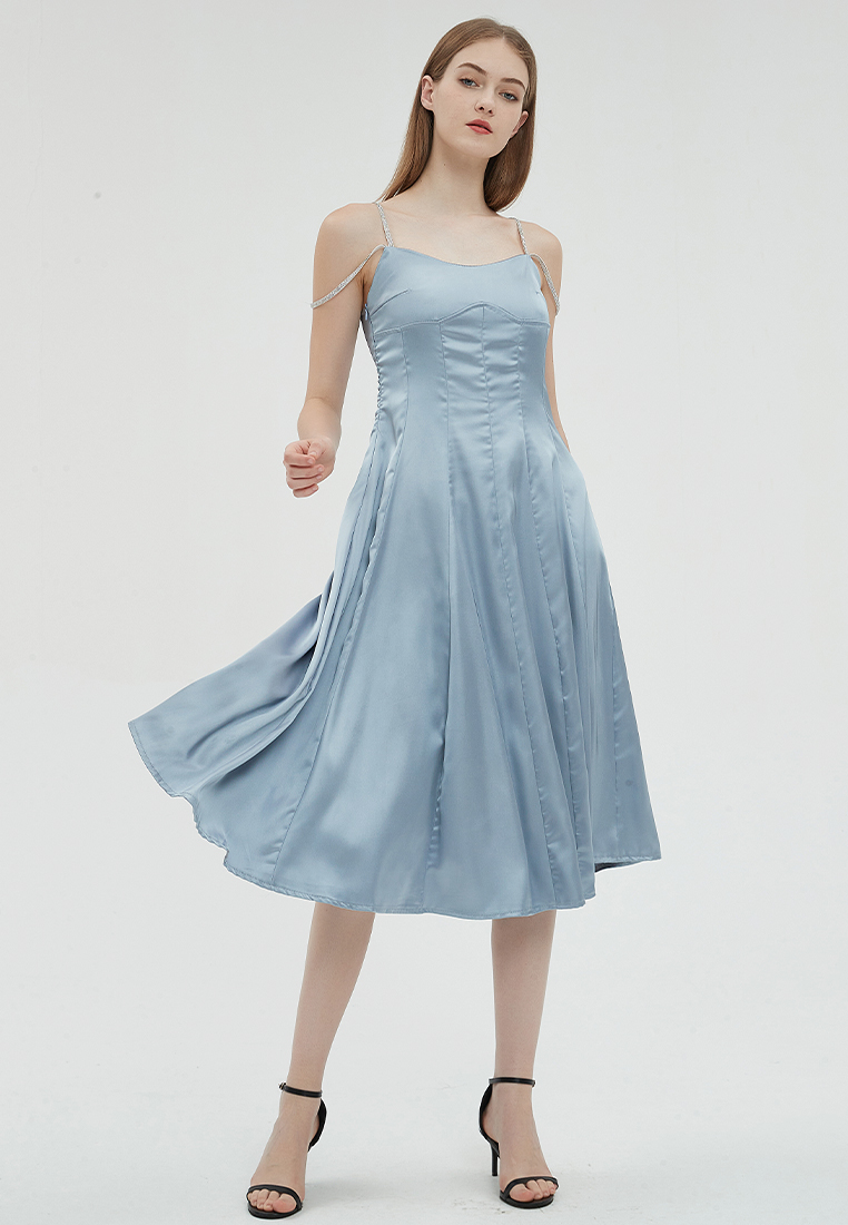 2023 Designer new summer Solid Color Suspenders Elegant and Graceful Dress B23070504