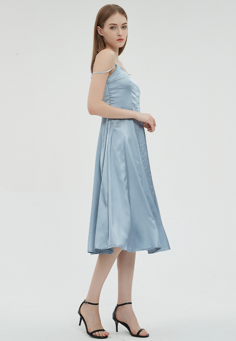 2023 Designer new summer Solid Color Suspenders Elegant and Graceful Dress B23070504