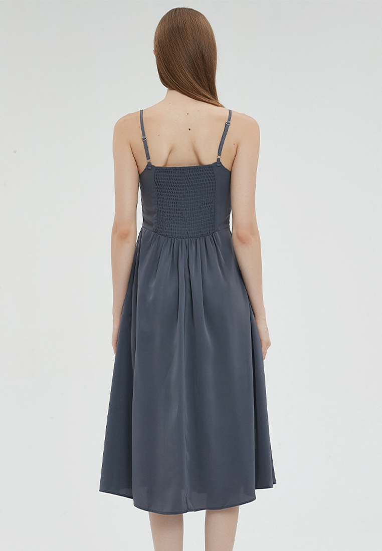 2023 Designer new summer Retro Solid Color Elegant Dress one summer dress B23070505GY