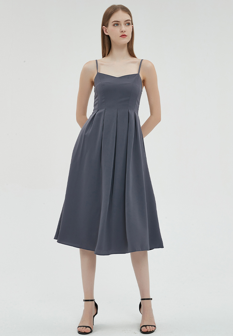 2023 Designer new summer Retro Solid Color Elegant Dress one summer dress B23070505GY