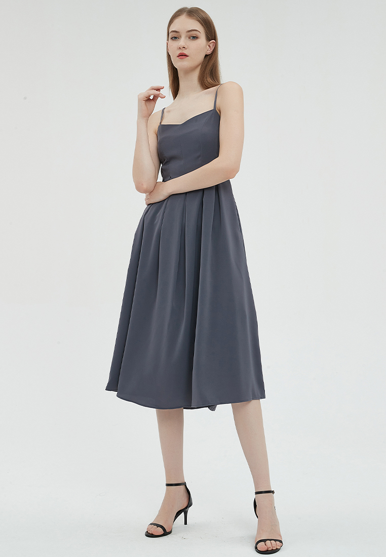 2023 Designer new summer Retro Solid Color Elegant Dress one summer dress B23070505GY