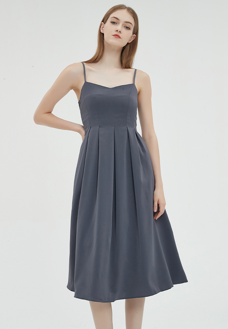 2023 Designer new summer Retro Solid Color Elegant Dress one summer dress B23070505GY