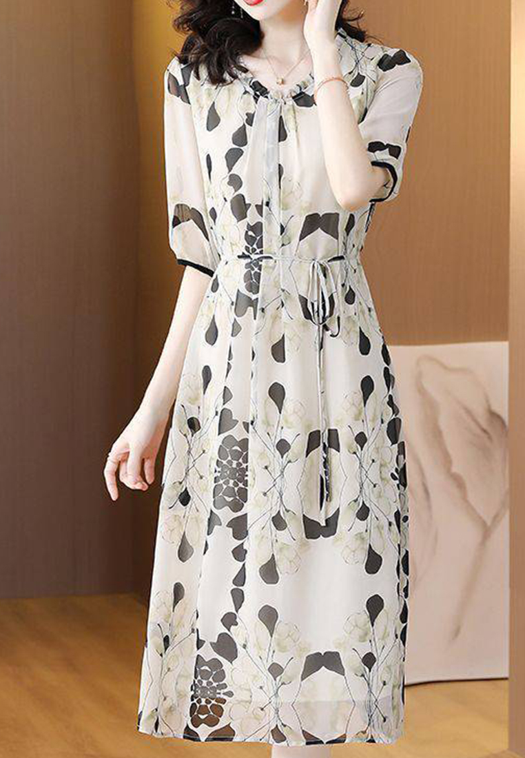 2023 New Summer Fashion Silk Printed Dress CA072407