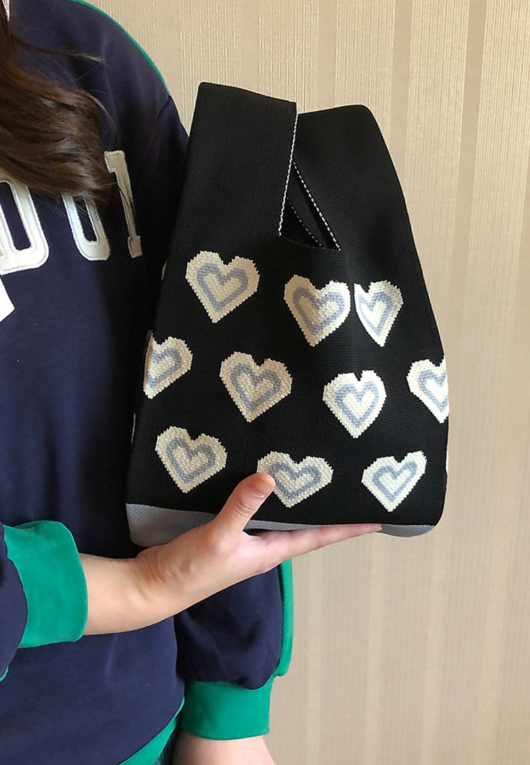 2023 New Chain Handcrafted Bag Heart Tote Bag CA080707BK