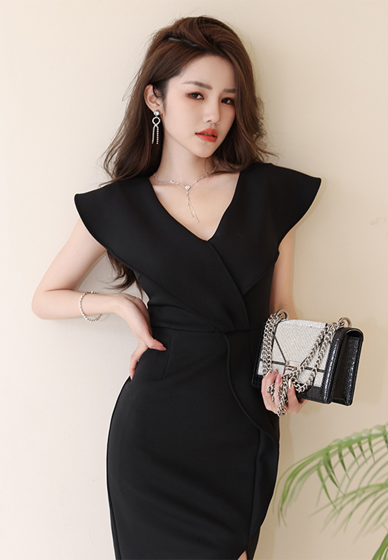 2023 Summer New Vietnamese Women's Fashion Temperament Ruffle Hem Dress  CA061507