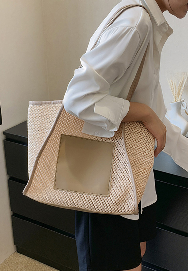 2023 New Summer Woven Bag Shoulder Bag Tote Bag CA080709BE