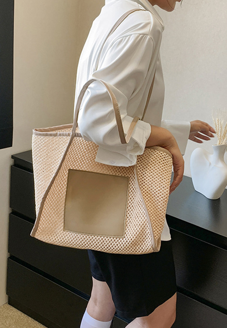 2023 New Summer Woven Bag Shoulder Bag Tote Bag CA080709BE