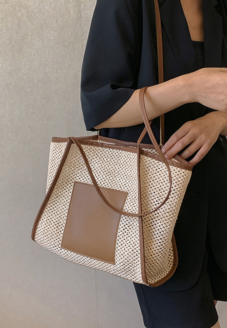 2023 New Summer Woven Bag Shoulder Bag Tote Bag CA080709BE