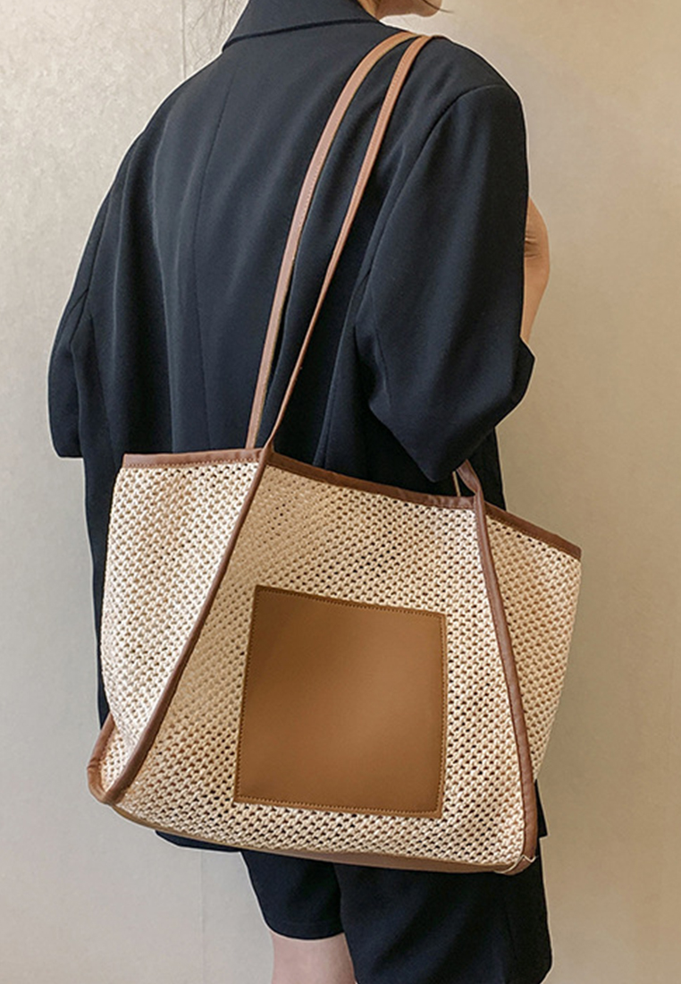 2023 New Summer Woven Bag Shoulder Bag Tote Bag CA080709BE