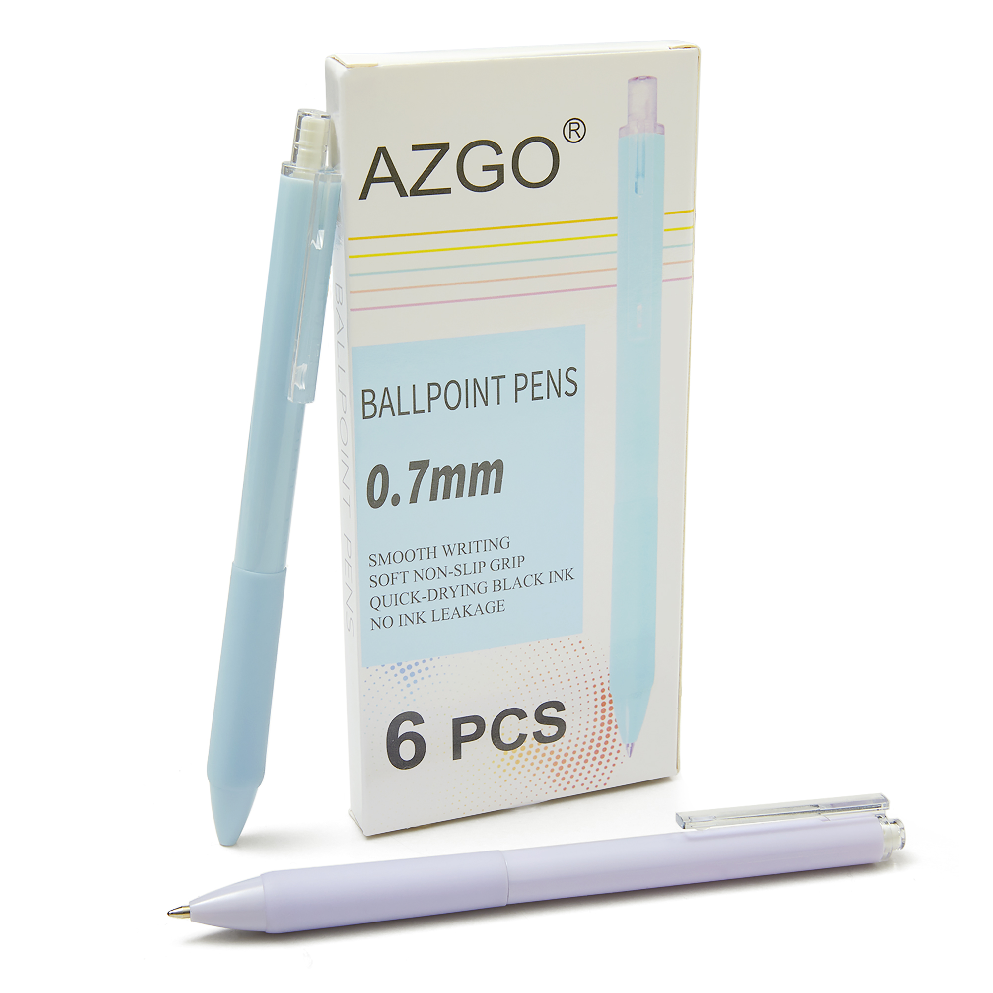 Ballpoint Pens Black Ball Point Office Pens 0.7mm Point Pen for Woman and Man (6-count)