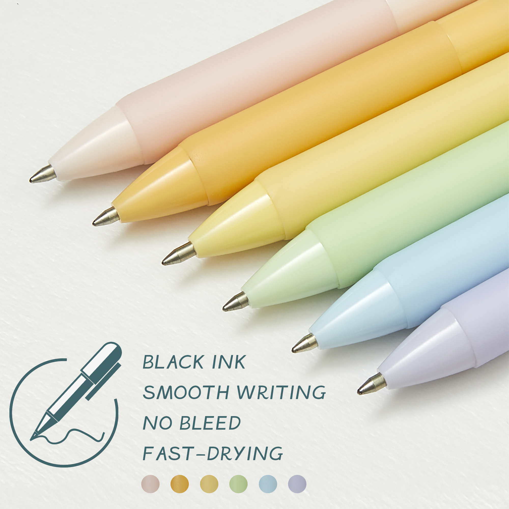 Ballpoint Pens Black Ball Point Office Pens 0.7mm Point Pen for Woman and Man (6-count)