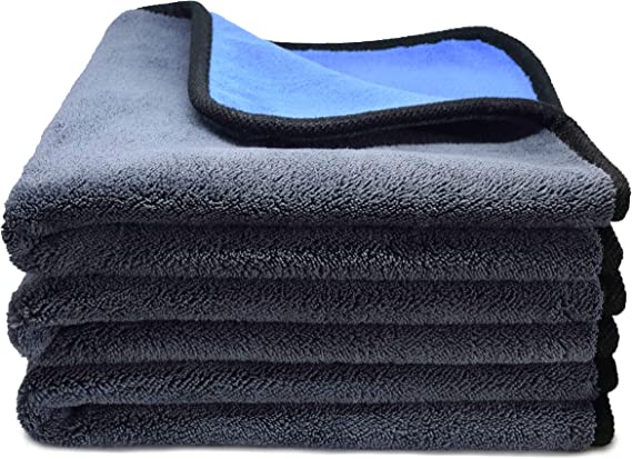 Microfiber Towels for Cars 3 Pieces 500 GSM polishing Cleaning Home, car and Motorbike - 12 x 12 Inches