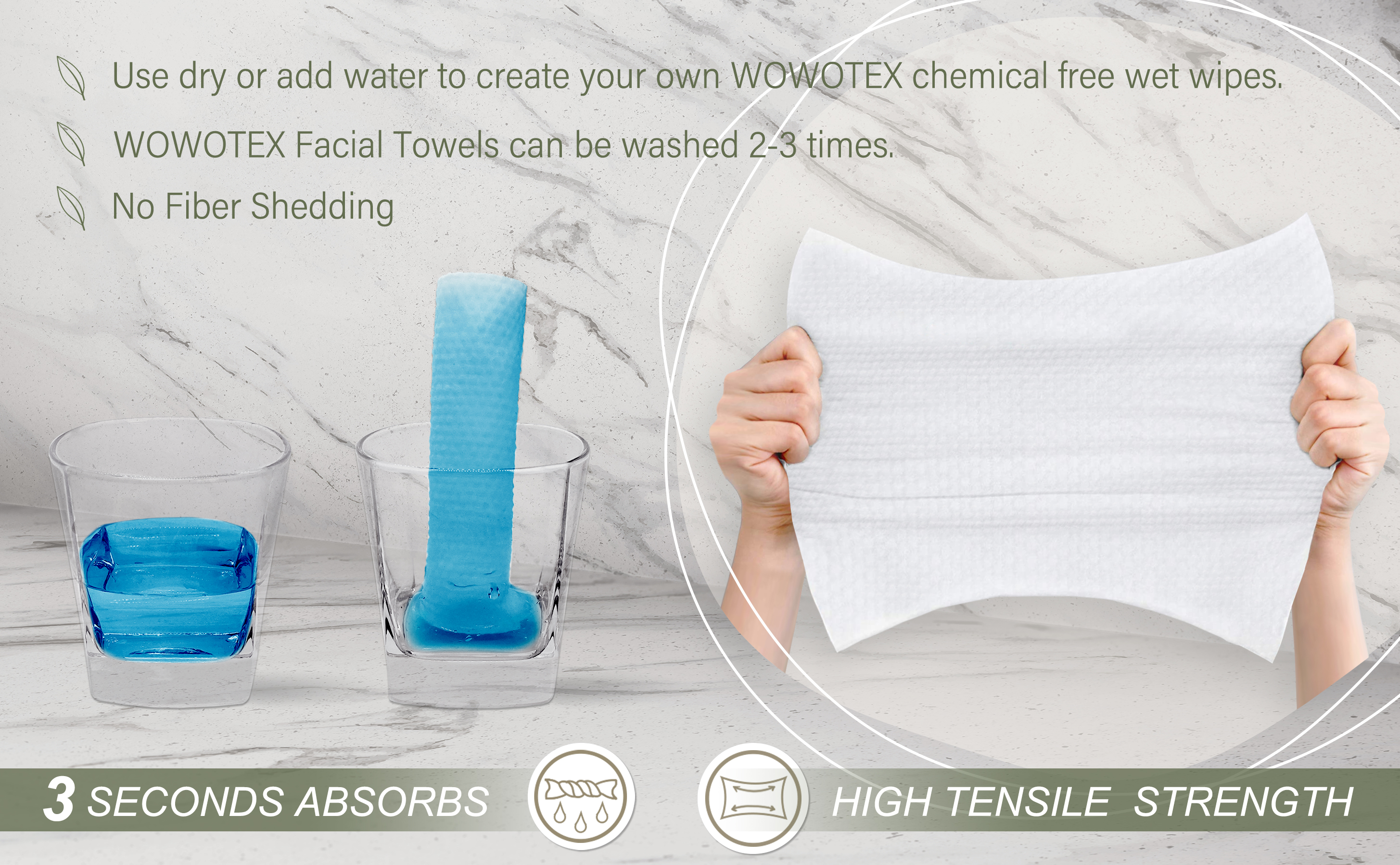 Bamboo Disposable Face Towel Biodegradable Large Dry Face Wipes 120 Count/2 Box Extra Thick Soft Clean Facial Towels for Sensitive Skin, Makeup Removing, Facial Cleansing, Nursing, Travel