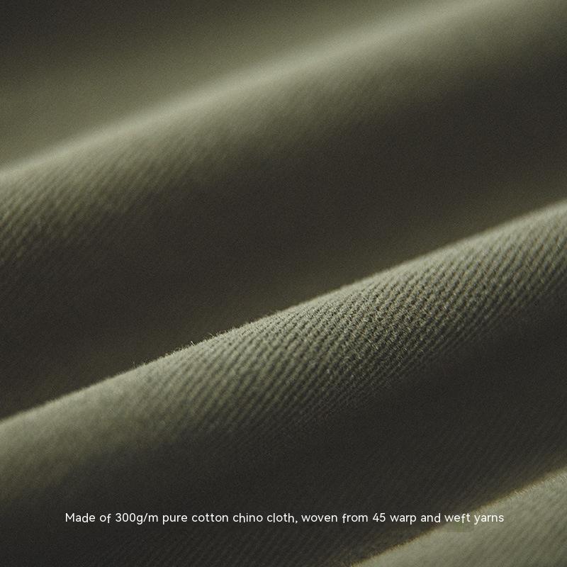 MADEN  Vintage British Tapered Casual Pants Elastic Drawstring Large Pocket Chino Trousers for Men