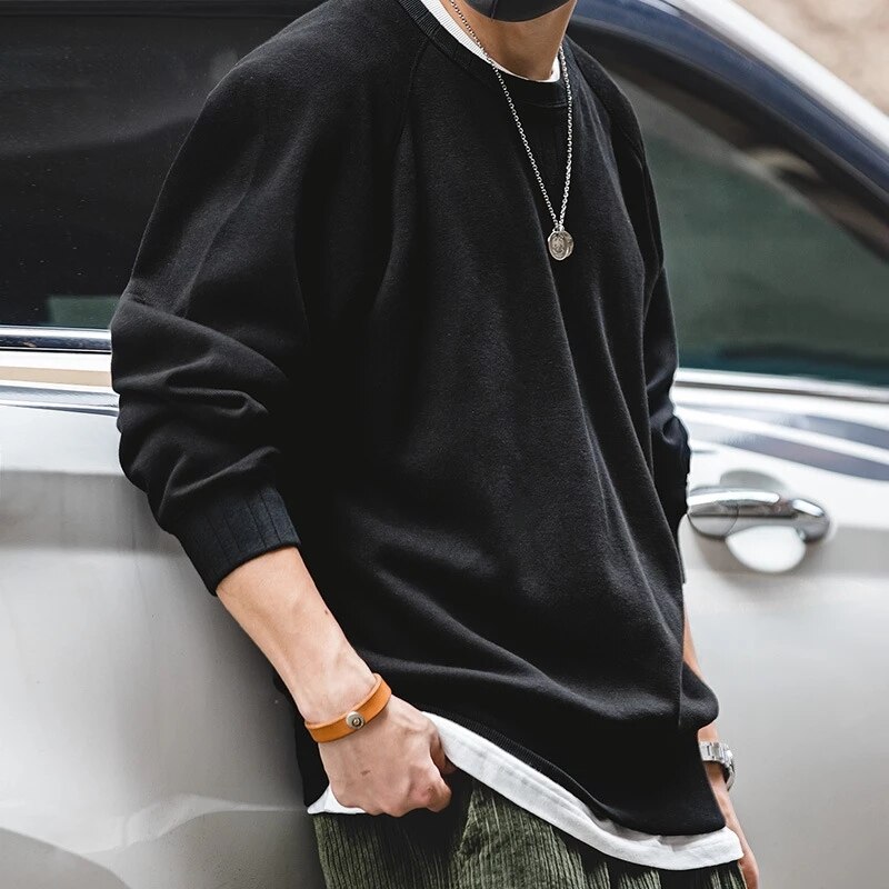 Maden Vintage Hoodies Sweatshirt Oversize Male Loose Cotton Solid Thicken Warm Sweatshirts Casual Knitting Hoodied Clothes