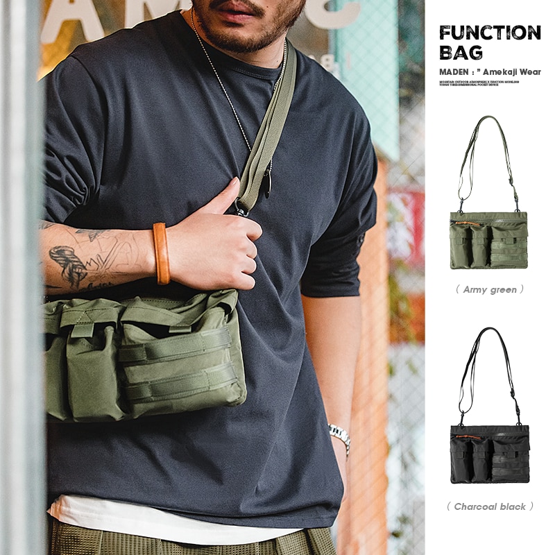 2022 New Maden Japan Multi-Pocket Function Crossbody Bag Crossbody Outdoor Mountain Style Waist Bag Side Shoulder Men&#39;s Small
