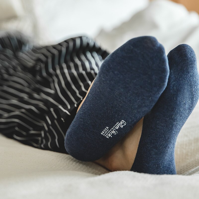 Maden Men’s 3 Pack Pair Summer Cotton Socks Boat Non-Slip Silicone Invisible Boat Socks Ankle Socks White Khaki Blue