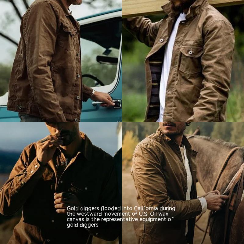 Maden American Retro Men's Main Canvas Oil Wax Jacket Oil Wax Coat