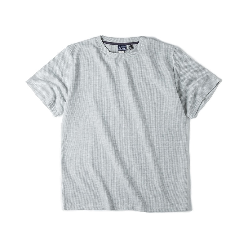 2023 Maden Brand Summer New American Style Waffle Pattern Round Neck Knit Short Sleeve Breathable T-shirt Anti Wrinkle Tee