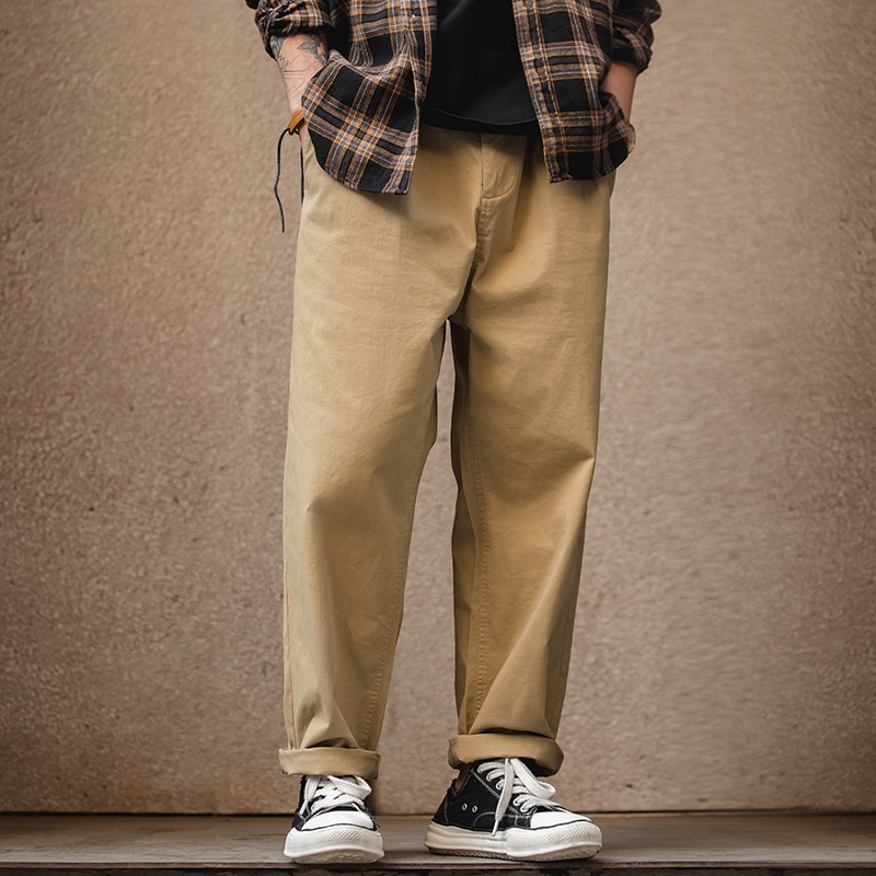 2022 Maden Easy Cargo Pants For Men Loose Casual Pocket Rope Drawstring  Pant Overalls Vintage Man Clothing
