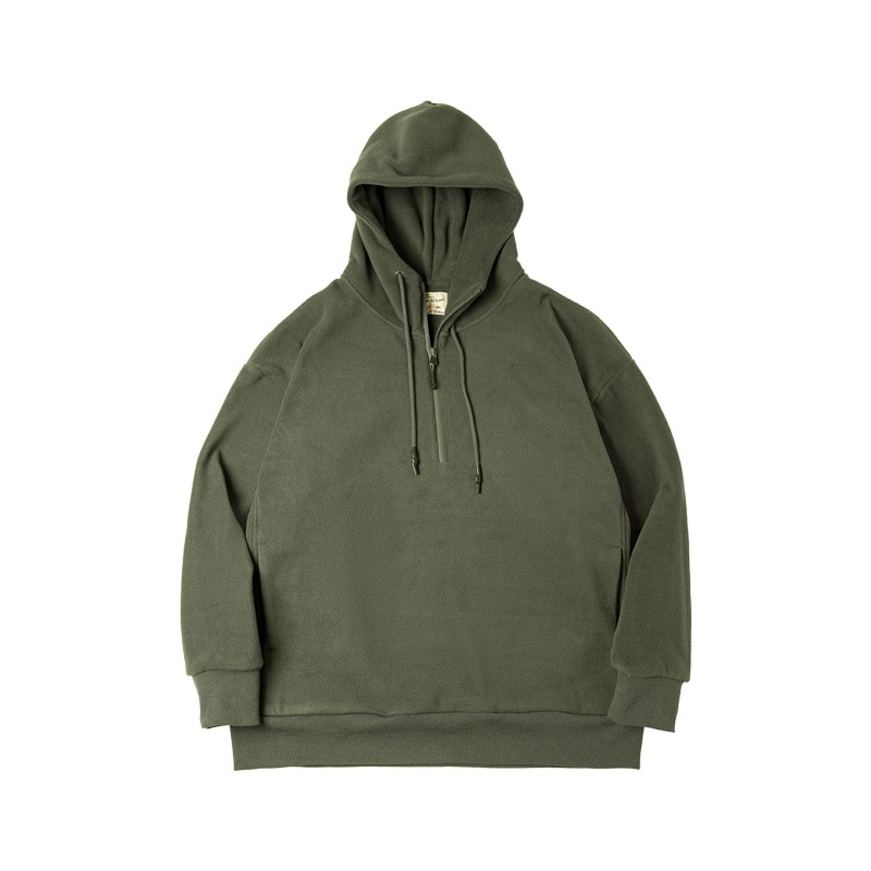 Maden Men Amekaji Solid Fleece Hoodies Sweatshirts Japan Retro Casual Oversize Thick Winter Pullover Hoody Tops
