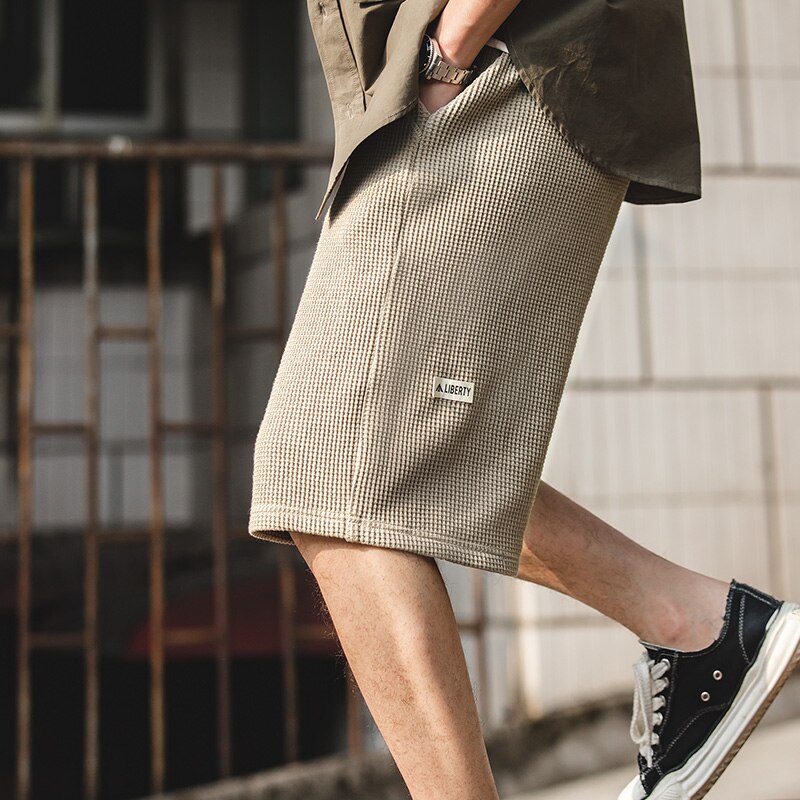 Madden Cargo American Retro Loose Draping Sense Waffle Shorts Fry The Street Profile Micro Bullet Casual Pants Male Trend