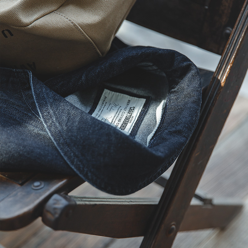 MADEN American Leisure Washed-out Vintage Blue Denim Jacke