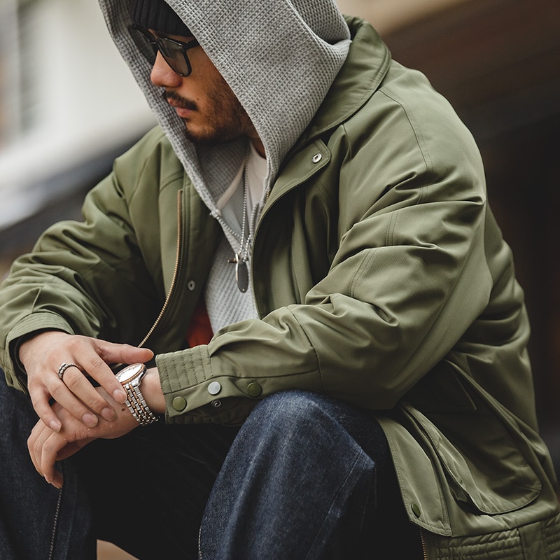 Maden Japanese Vintage Pilot Jackets Thickened Warm Cotton Pocket Coats Men's Autum Winter Coat Military Army Bomber Jacket