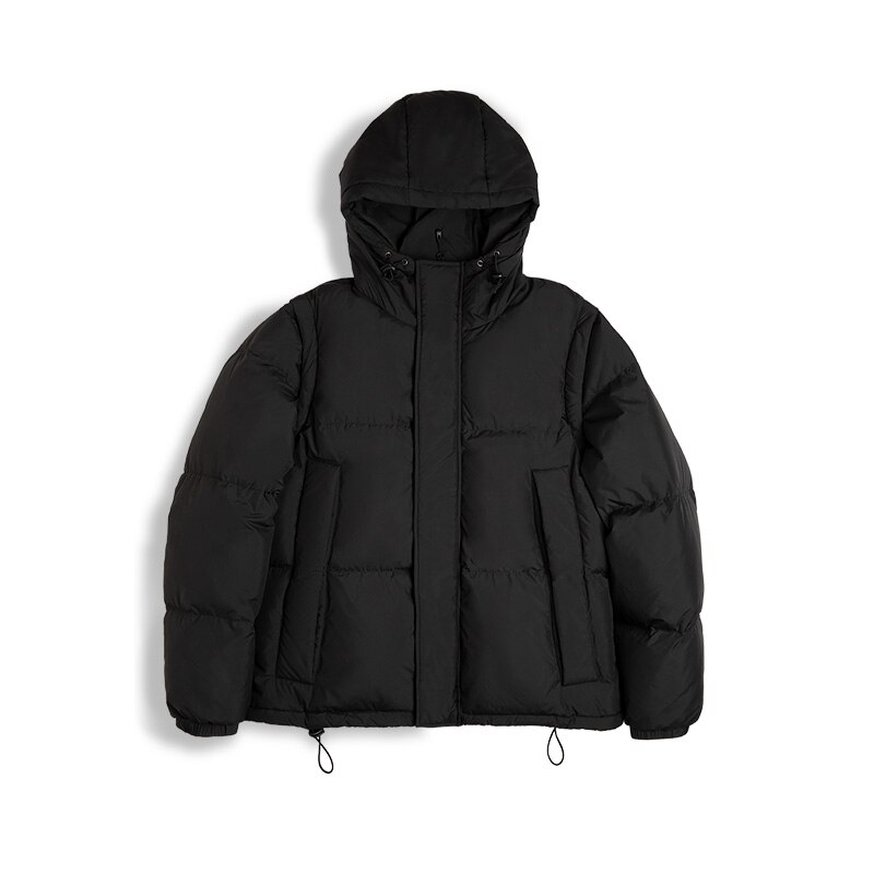 Maden Sleeves Detachable Down Jacket Down Vest Two Ways Wearing Hooded Puffer Coat Functional Winter Thick Coats Urban Outdoor