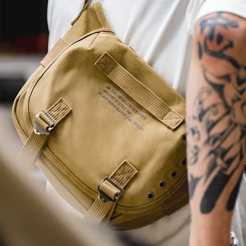 Maden American Vintage M1961 Letter Canvas Crossbody Bags for Men 