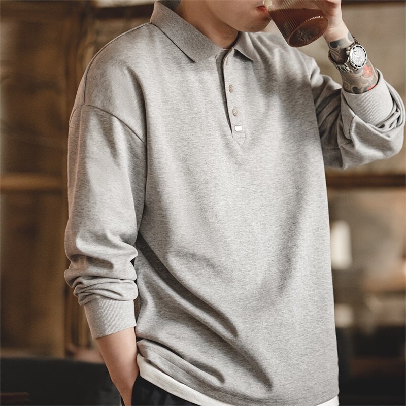 Long sleeve polo business casual top