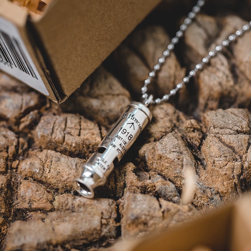 Maden 925 Silver Color Whistle Necklaces For Unisex Men Viking Boho Vintage World War II Whistle Pendant Necklace Jewelry